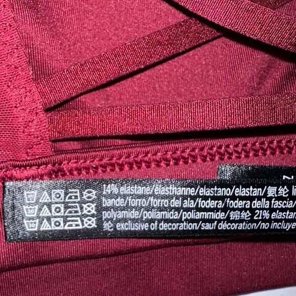 Victorias Secret Sport VSX Strappy Back Kir Merlot Red Sports Bra Size M - Picture 7 of 9